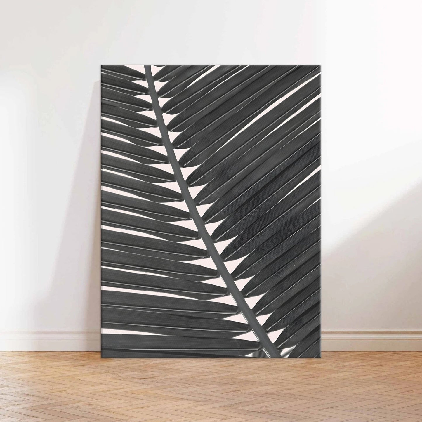 Black Leaf Canvas Wall Art Print
