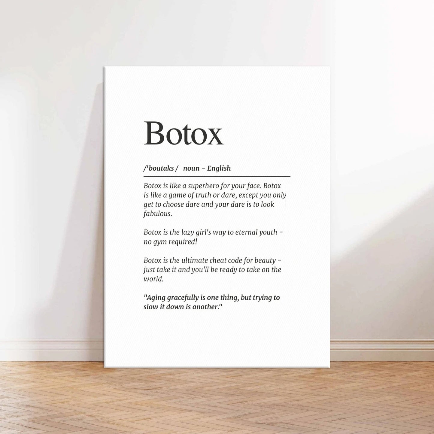 Botox Definition Canvas Wall Art Print