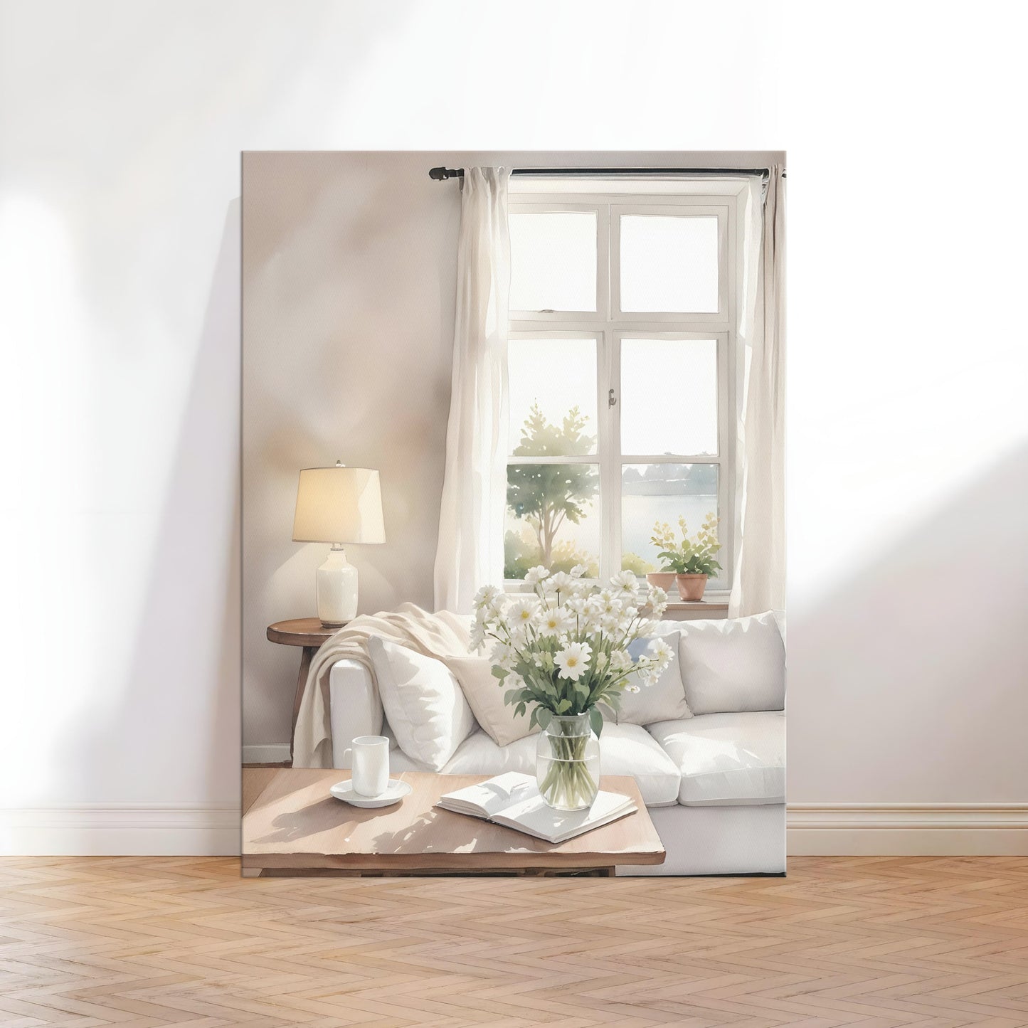 Cozy Living Room Canvas Wall Art Print