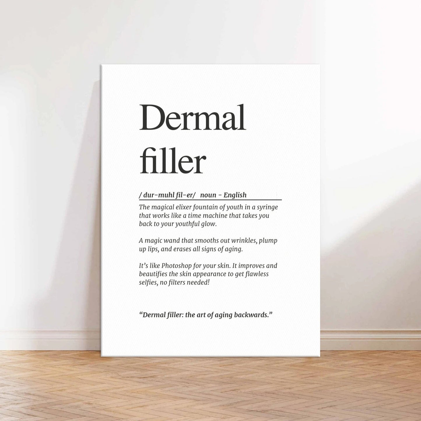 Dermal Filler Definition Canvas Wall Art Print