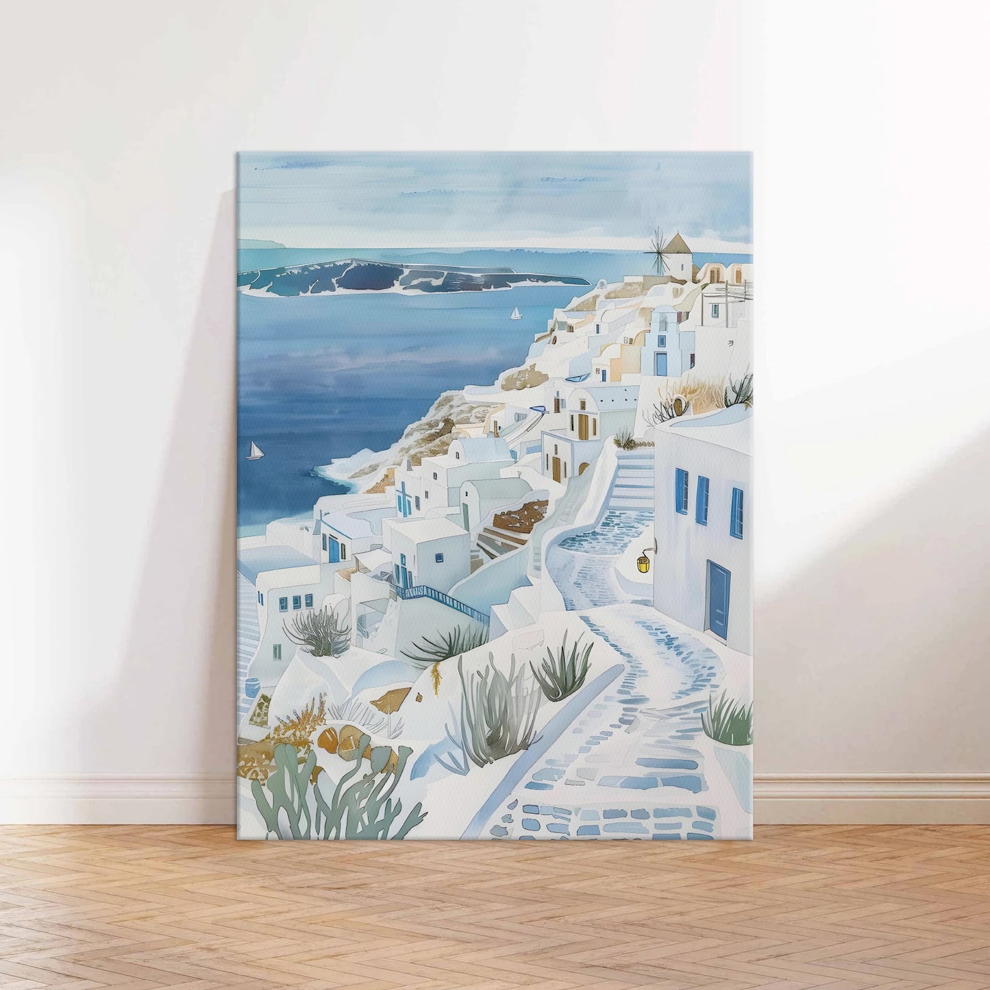 Santorini Views Canvas Wall Art Print