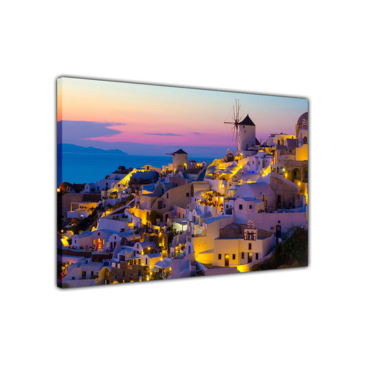 Santorini Greece Greek Island Canvas Wall Art Picture Print for the Living Room, Bedroom, Home Decor