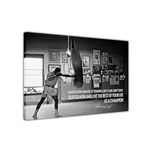 Ali Champion Quote Canvas Wall Art Picture Print for the Living Room, Bedroom, Home Decor