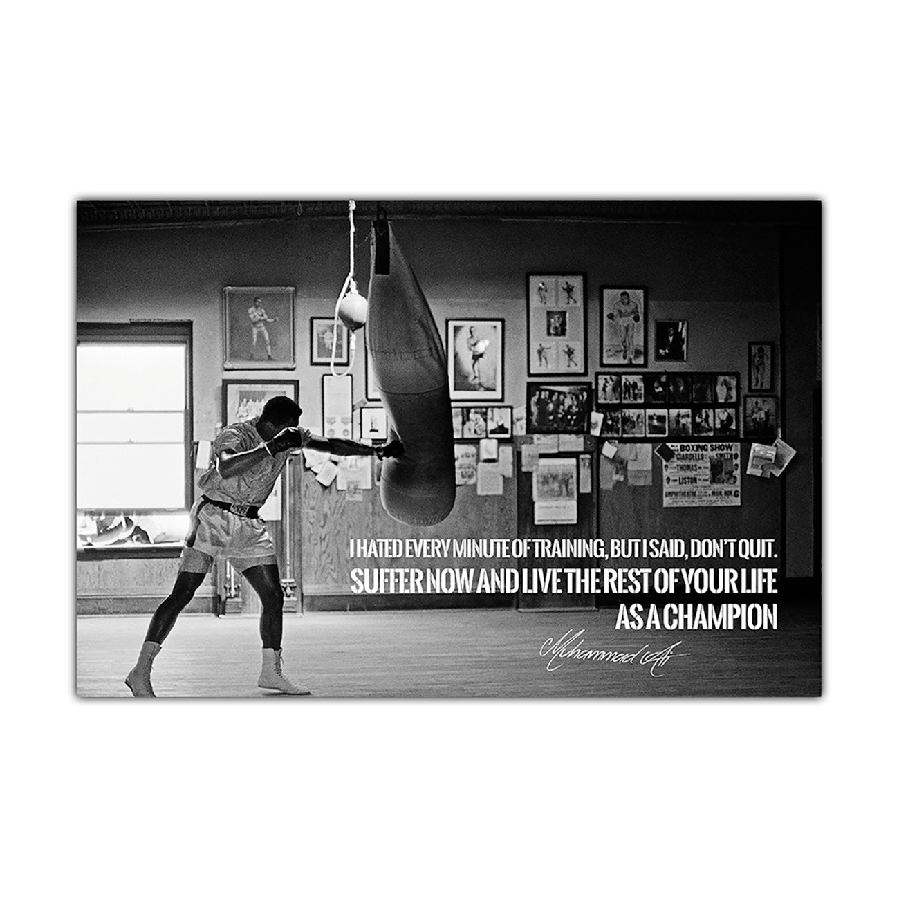 Ali Champion Quote Canvas Wall Art Picture Print for the Living Room, Bedroom, Home Decor