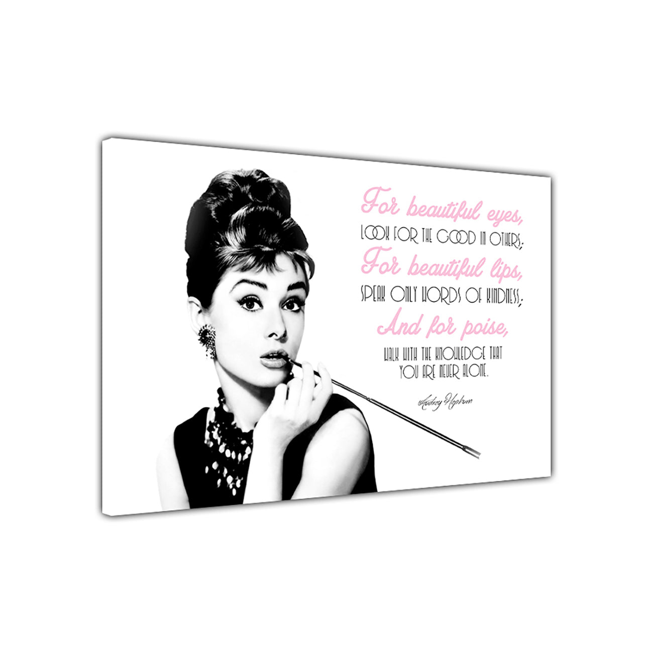 Audrey Hepburn Beautiful Canvas Wall Art Picture Print for the Living Room, Bedroom, Home Decor