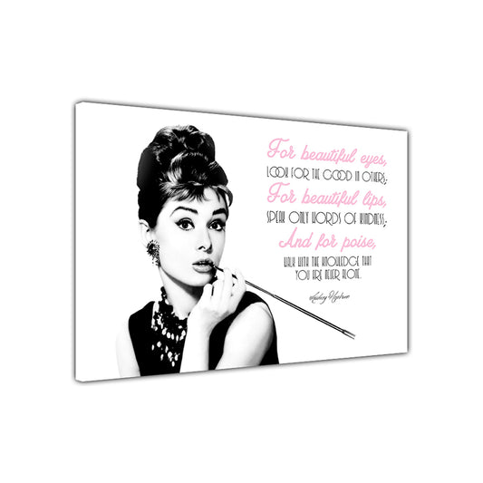 Audrey Hepburn Beautiful Canvas Wall Art Picture Print for the Living Room, Bedroom, Home Decor