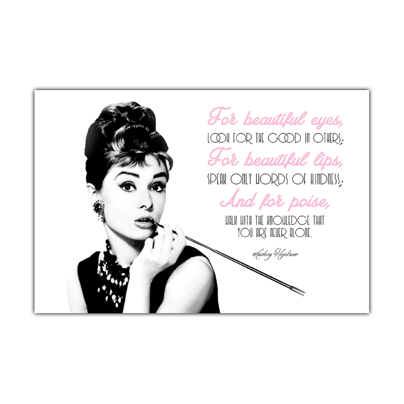 Audrey Hepburn Beautiful Canvas Wall Art Picture Print for the Living Room, Bedroom, Home Decor