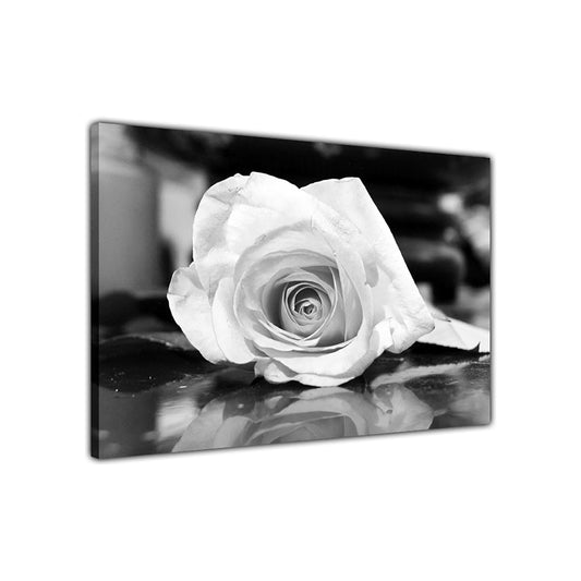 Black And White Rose Canvas Wall Art Picture Print for the Living Room, Bedroom, Home Decor