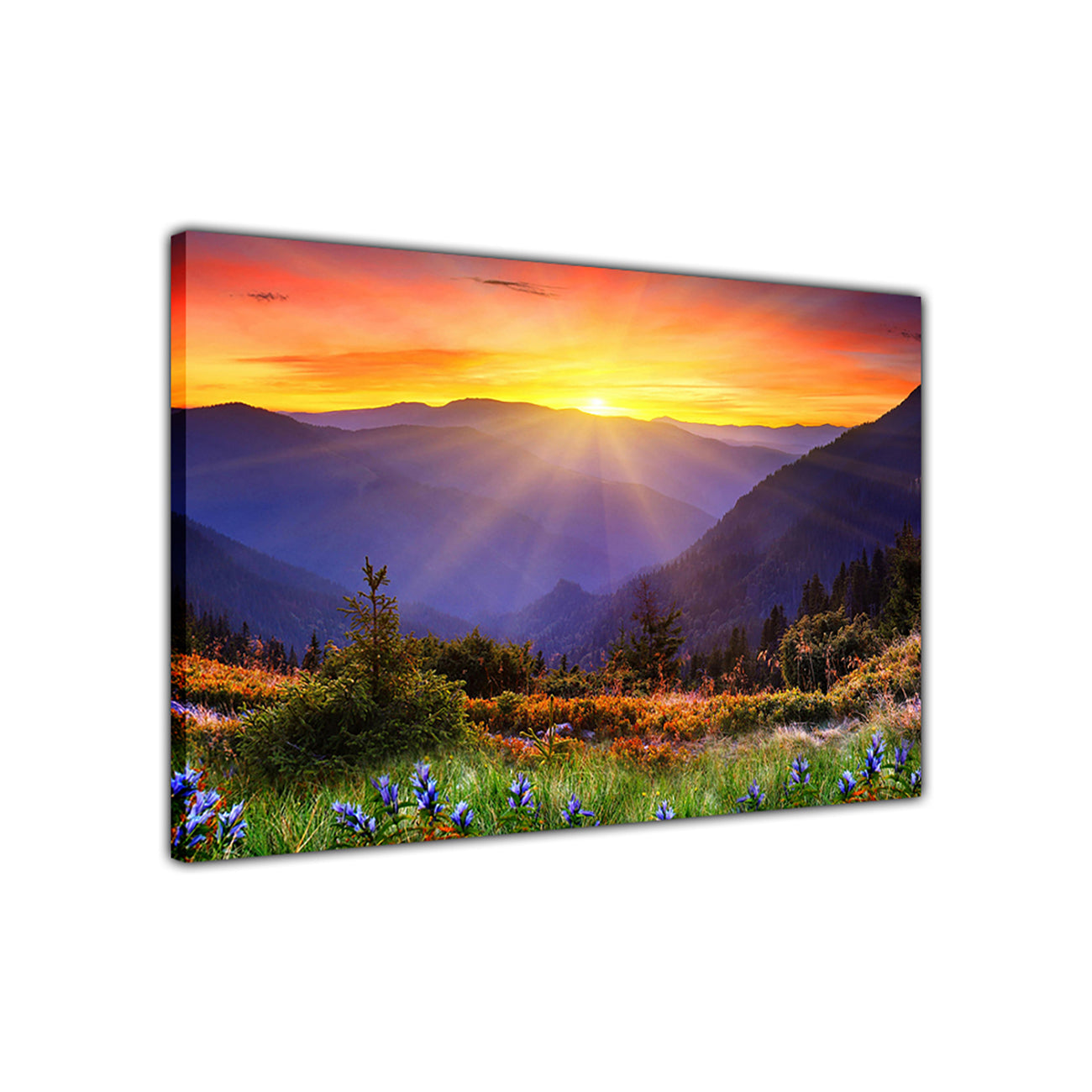 Mountains Sunrise Canvas Wall Art Picture Print for the Living Room, Bedroom, Home Decor