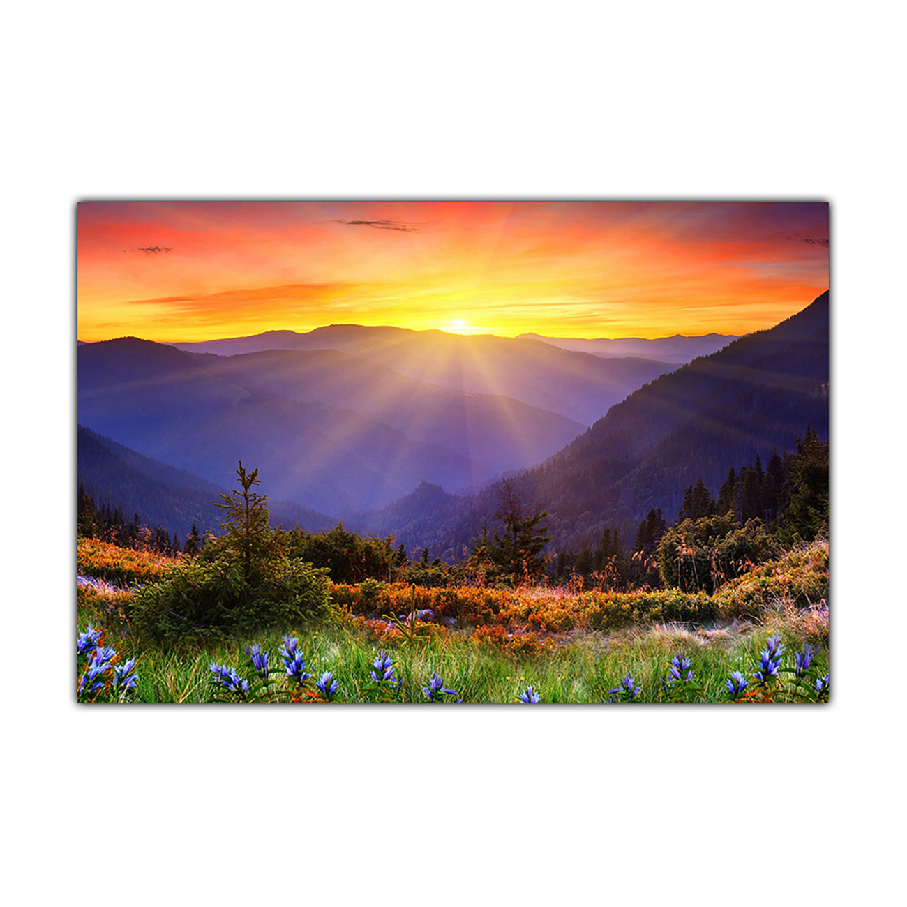 Mountains Sunrise Canvas Wall Art Picture Print for the Living Room, Bedroom, Home Decor