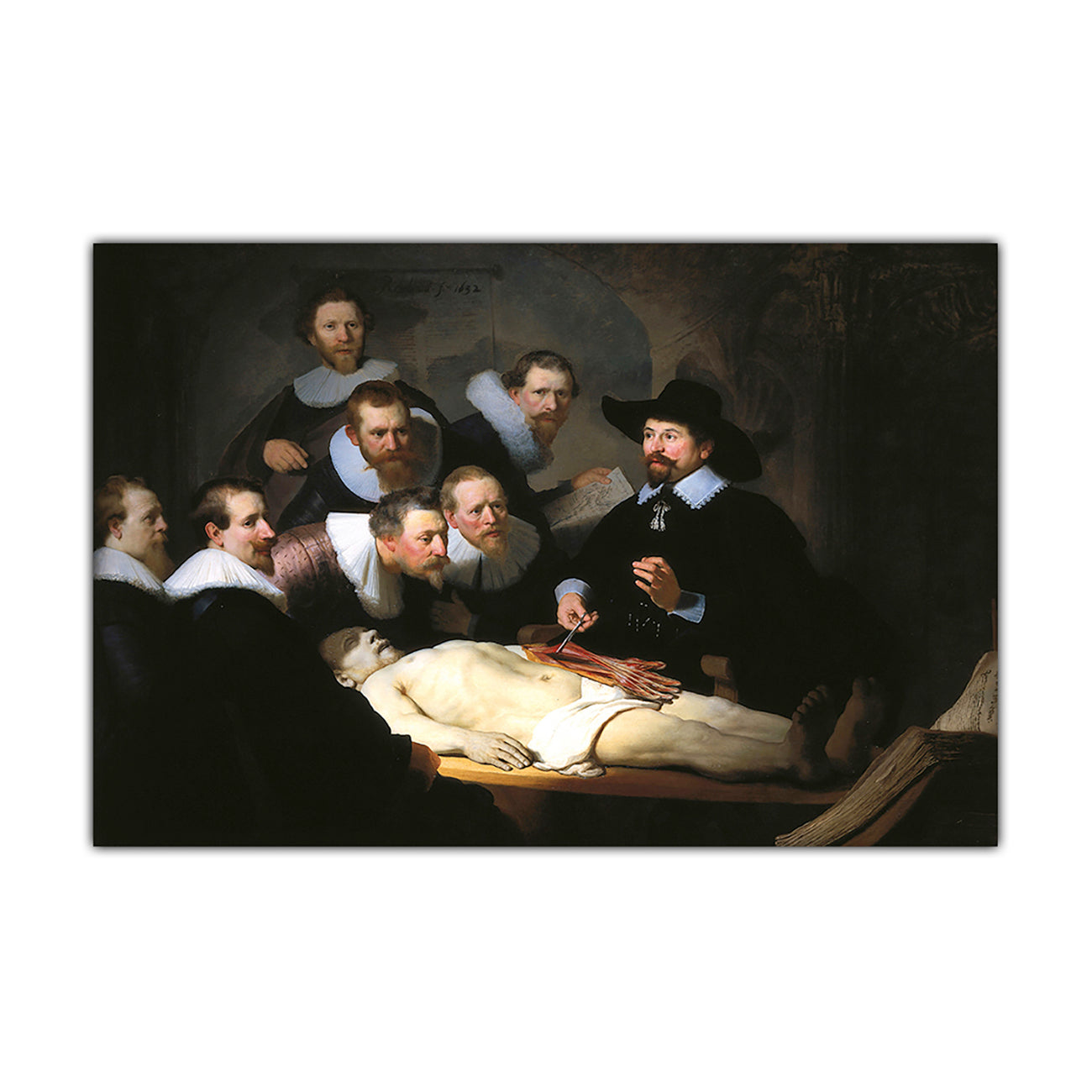 Rembrandt The Anatomy Lesson Of Dr Nicolaes Tulp Canvas Wall Art Picture Print for the Living Room, Bedroom, Home Decor