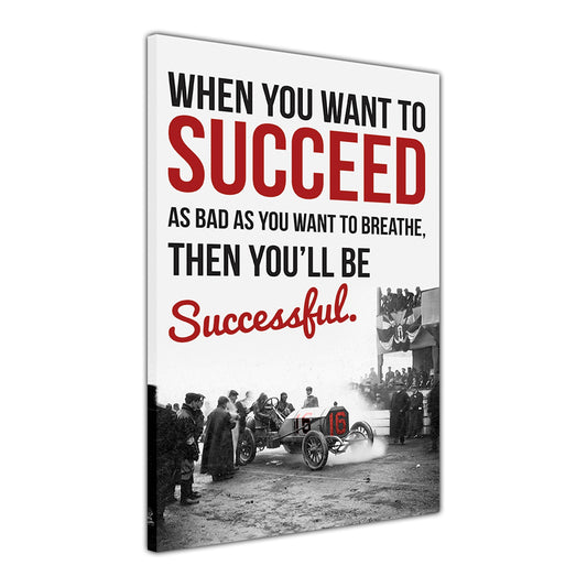 Succeed Locomobile Old Canvas Wall Art Picture Print for the Living Room, Bedroom, Home Decor