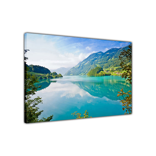 Lake Mountains Forests Canvas Wall Art Picture Print for the Living Room, Bedroom, Home Decor