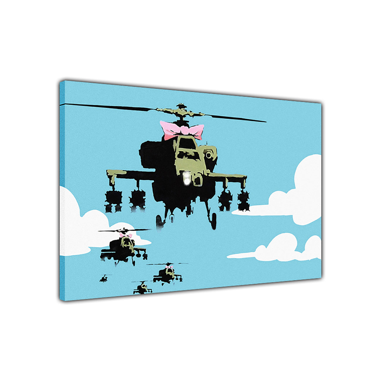 Banksy Helicopter Canvas Wall Art Picture Print for the Living Room, Bedroom, Home Decor