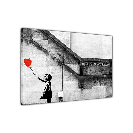 Banksy There is Always Hope Canvas Wall Art Picture Print for the Living Room, Bedroom, Home Decor