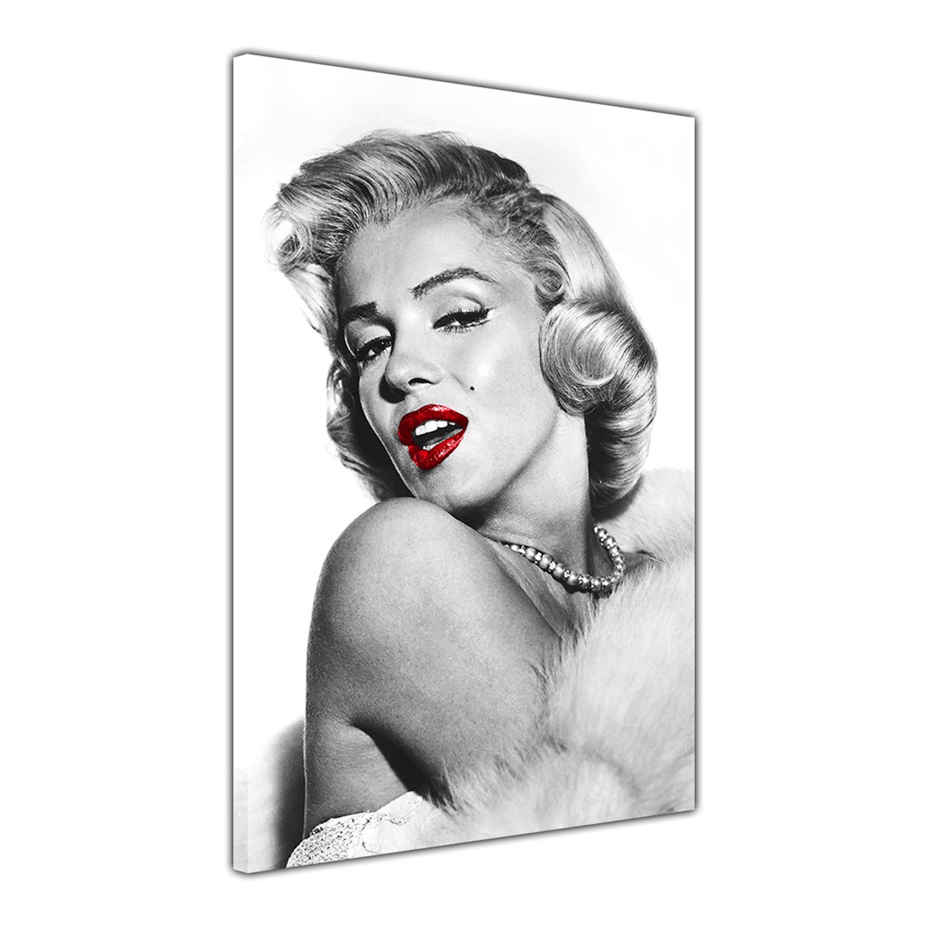 Marilyn Monroe Glamorous Red Lips Canvas Wall Art Picture Print for the Living Room, Bedroom, Home Decor