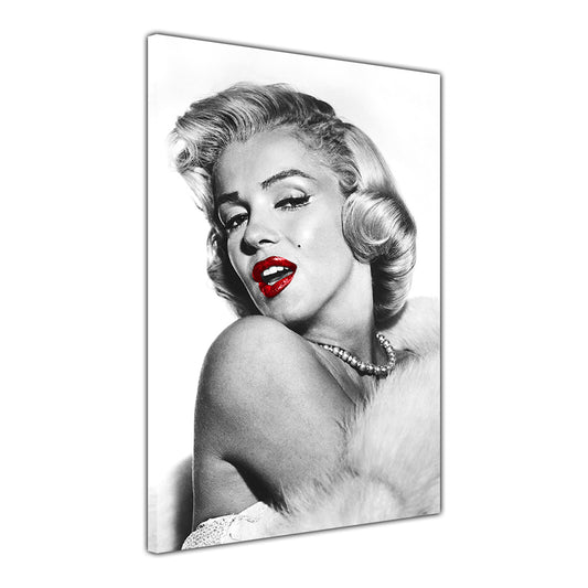Marilyn Monroe Glamorous Red Lips Canvas Wall Art Picture Print for the Living Room, Bedroom, Home Decor