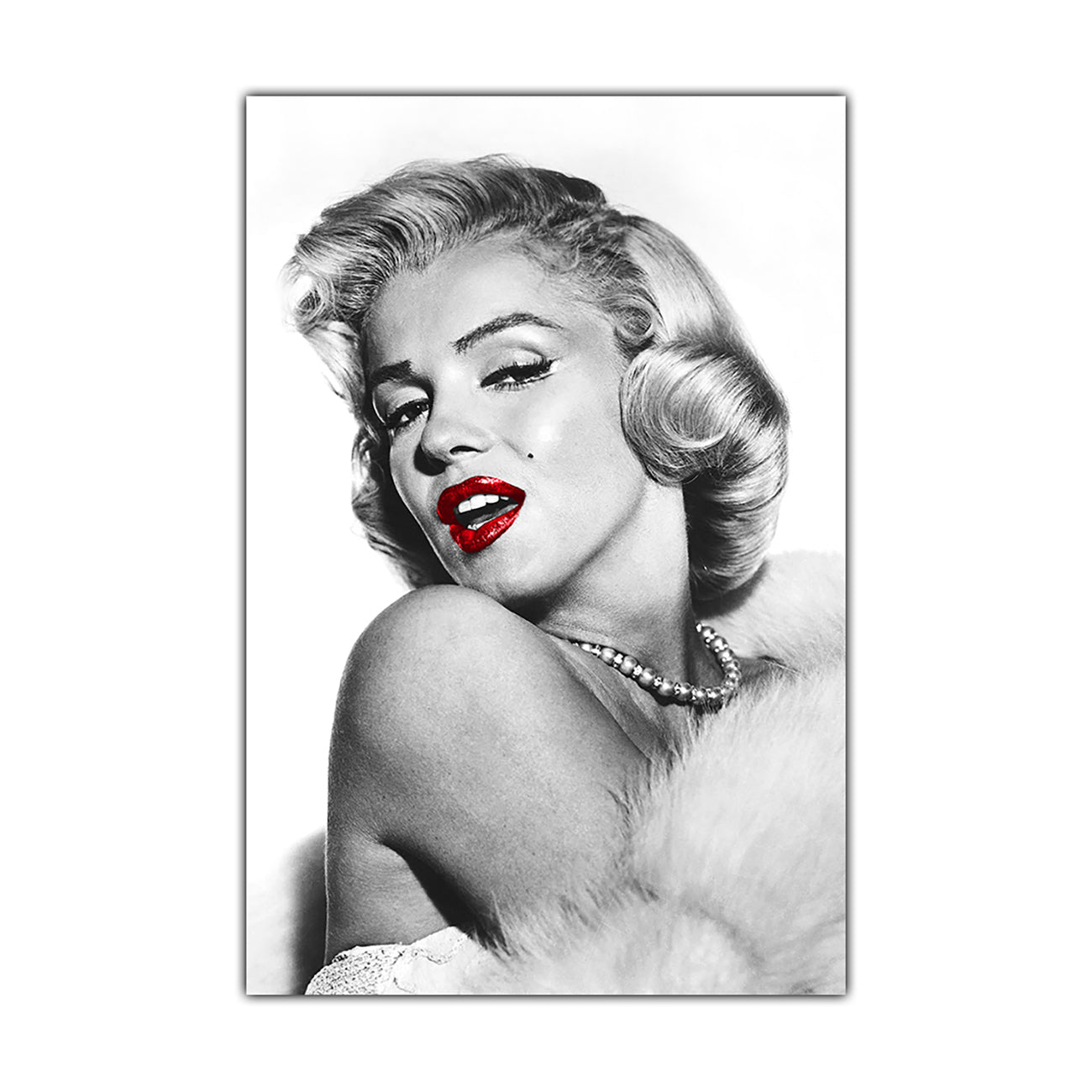 Marilyn Monroe Glamorous Red Lips Canvas Wall Art Picture Print for the Living Room, Bedroom, Home Decor