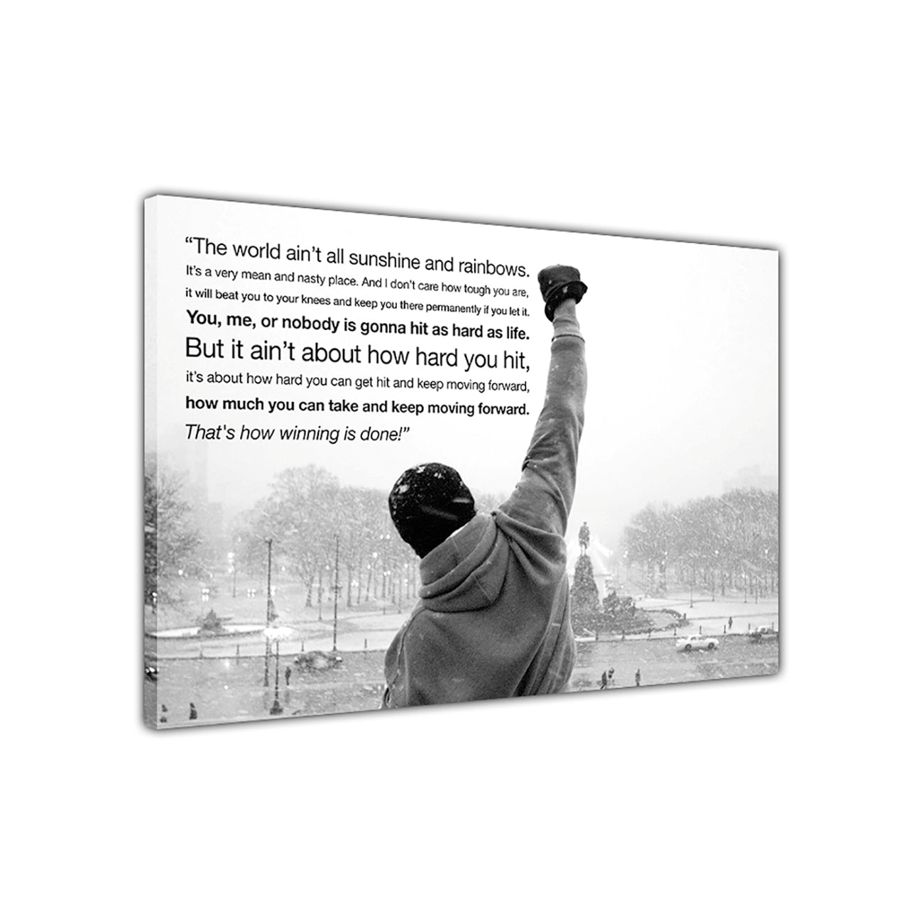 Rocky BW Canvas Wall Art Picture Print for the Living Room, Bedroom, Home Decor