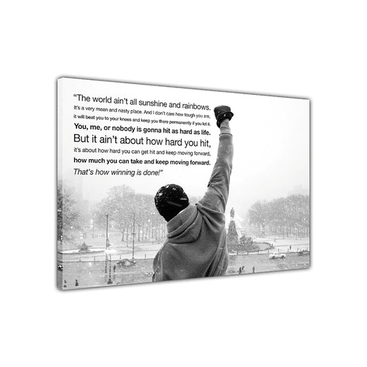 Rocky BW Canvas Wall Art Picture Print for the Living Room, Bedroom, Home Decor