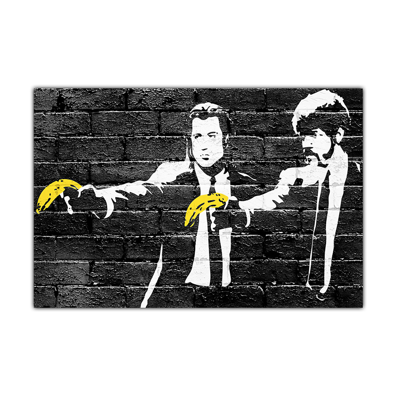 Banksy Pulp Fiction Yellow Bananan Canvas Wall Art Picture Print for the Living Room, Bedroom, Home Decor
