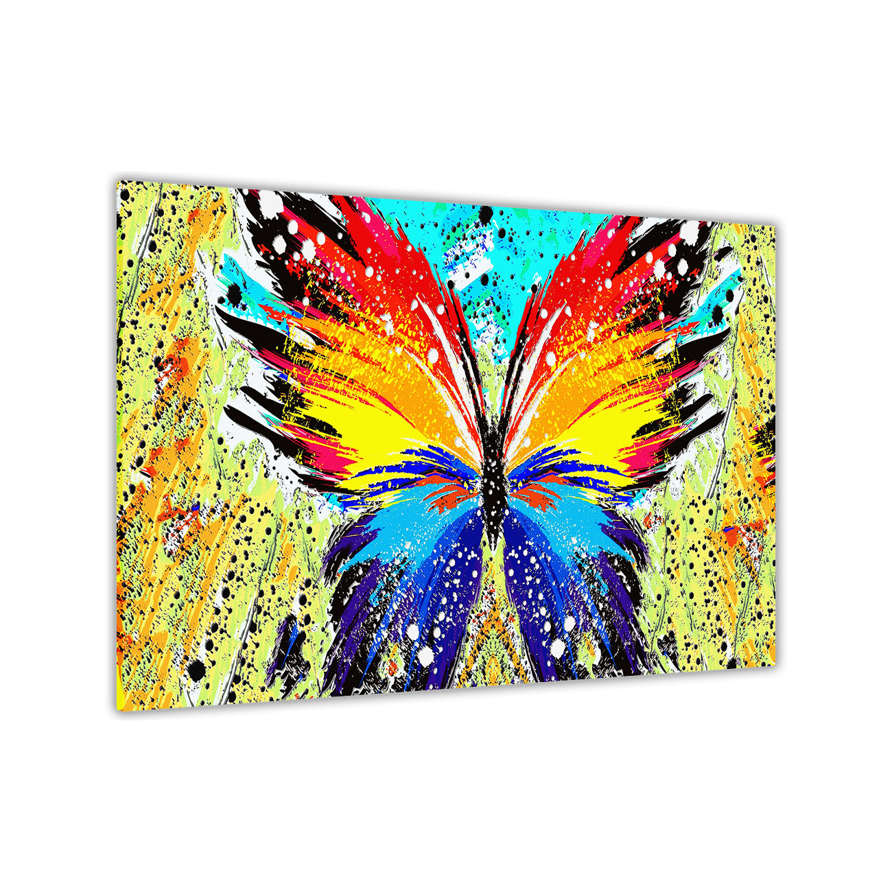 Butterfly Splatter Abstract Canvas Wall Art Picture Print for the Living Room, Bedroom, Home Decor