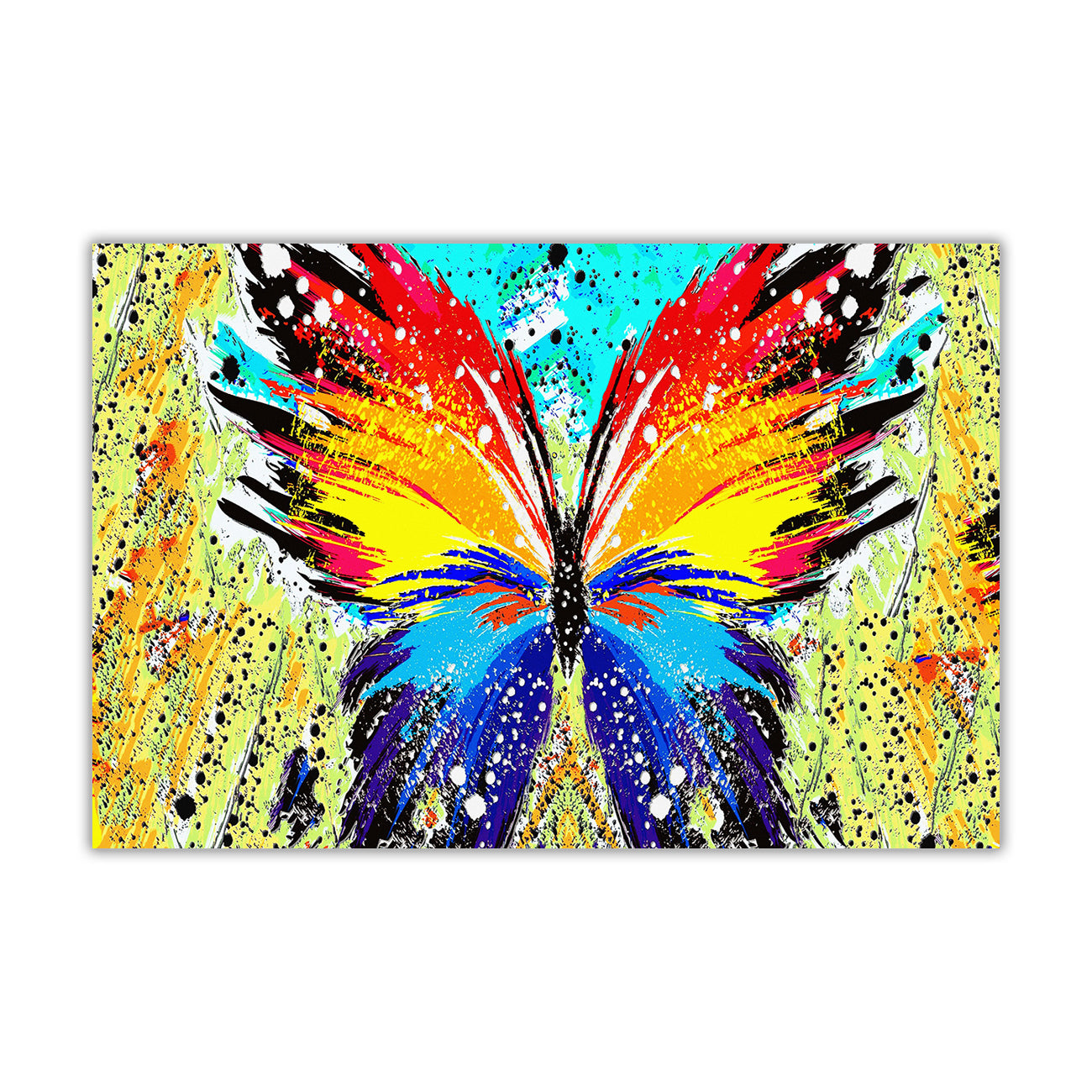 Butterfly Splatter Abstract Canvas Wall Art Picture Print for the Living Room, Bedroom, Home Decor