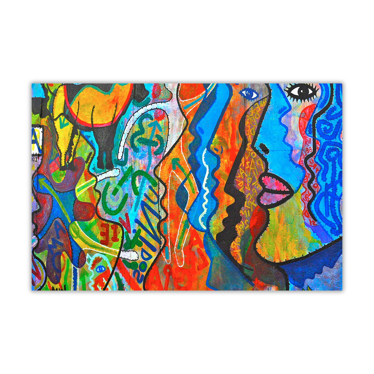 Faces Abstract Canvas Wall Art Picture Print for the Living Room, Bedroom, Home Decor