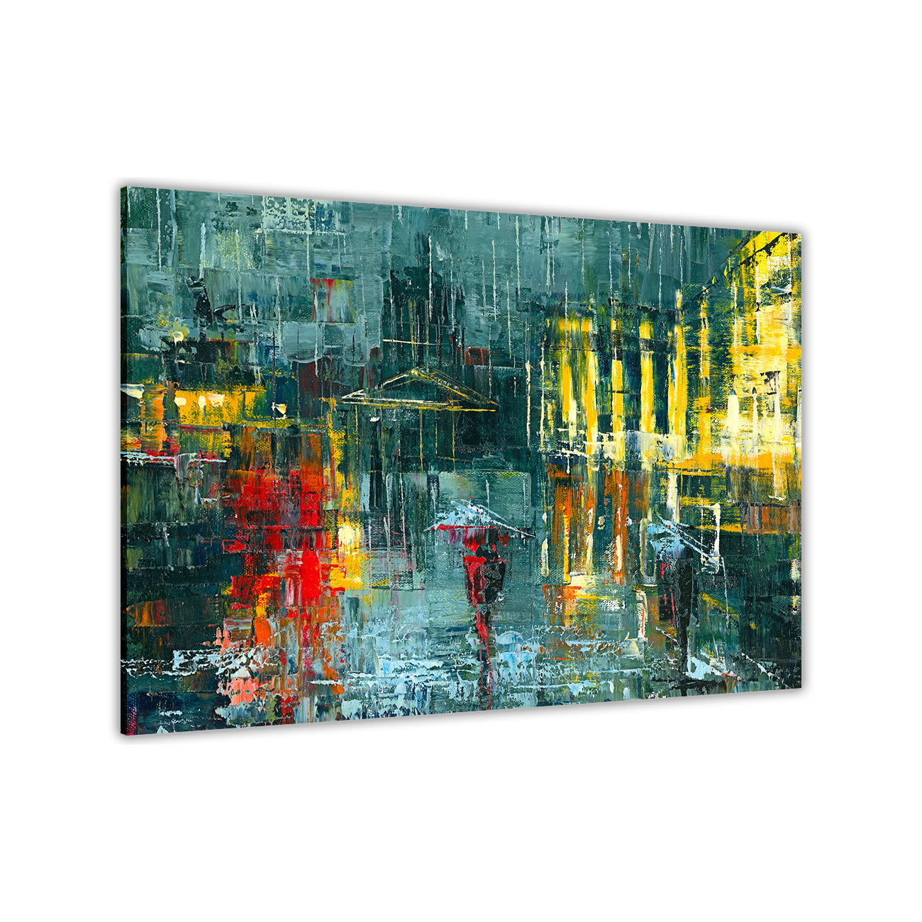 Rain City Abstract Canvas Wall Art Picture Print for the Living Room, Bedroom, Home Decor