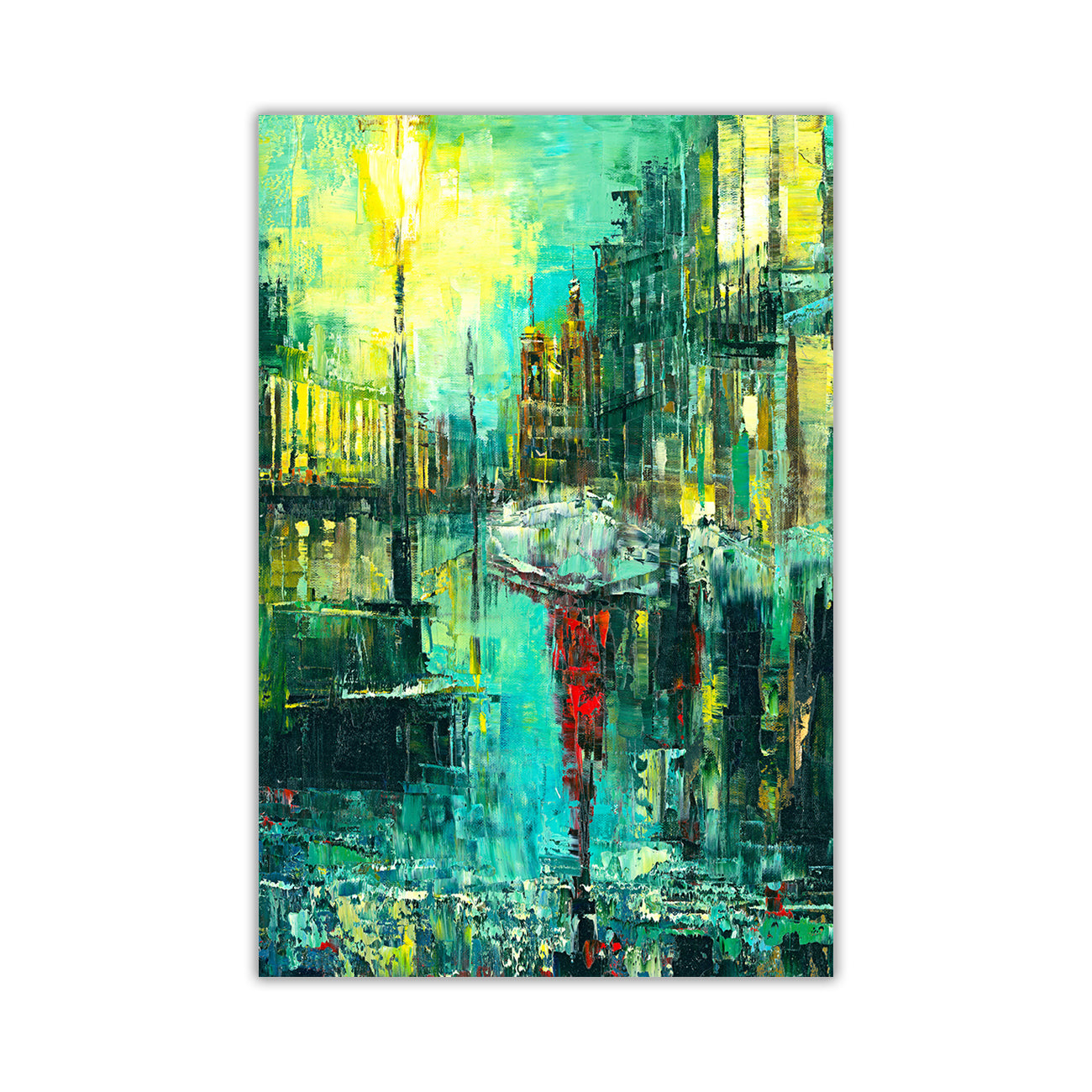 Umbrella Abstract Canvas Wall Art Picture Print for the Living Room, Bedroom, Home Decor