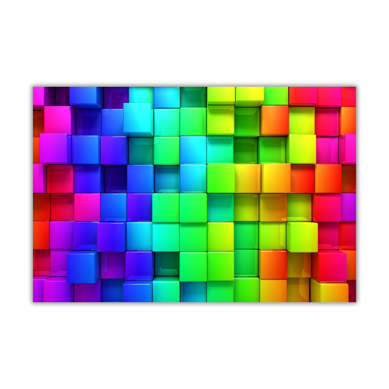 Rainbow Blocks Canvas Wall Art Picture Print for the Living Room, Bedroom, Home Decor