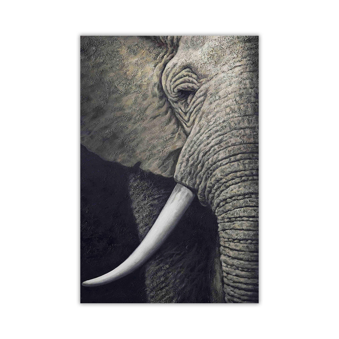Elephant Oil Painting Canvas Wall Art Picture Print for the Living Room, Bedroom, Home Decor