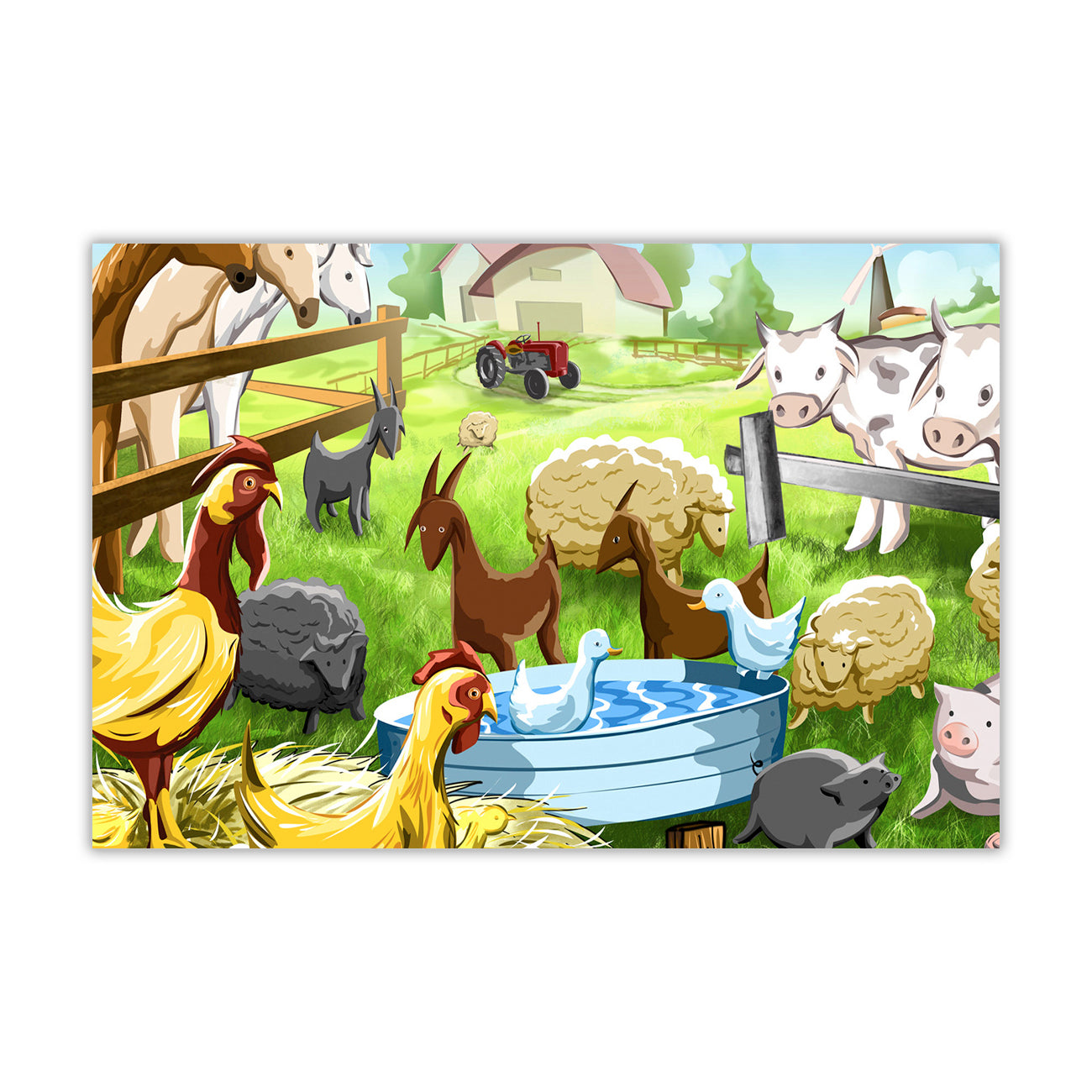 Farm Animals Canvas Wall Art Picture Print for the Living Room, Bedroom, Home Decor