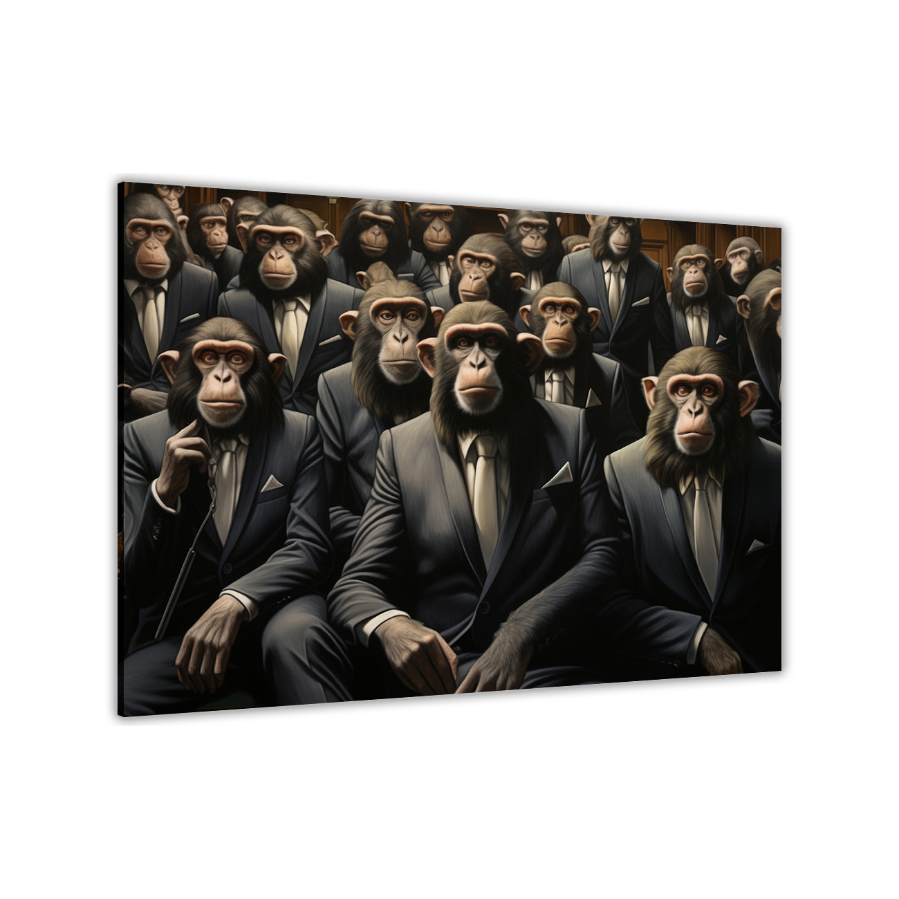 Monkey Politics Canvas Wall Art Picture Print for the Living Room, Bedroom, Home Decor