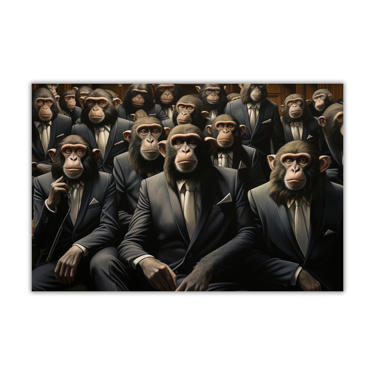 Monkey Politics Canvas Wall Art Picture Print for the Living Room, Bedroom, Home Decor