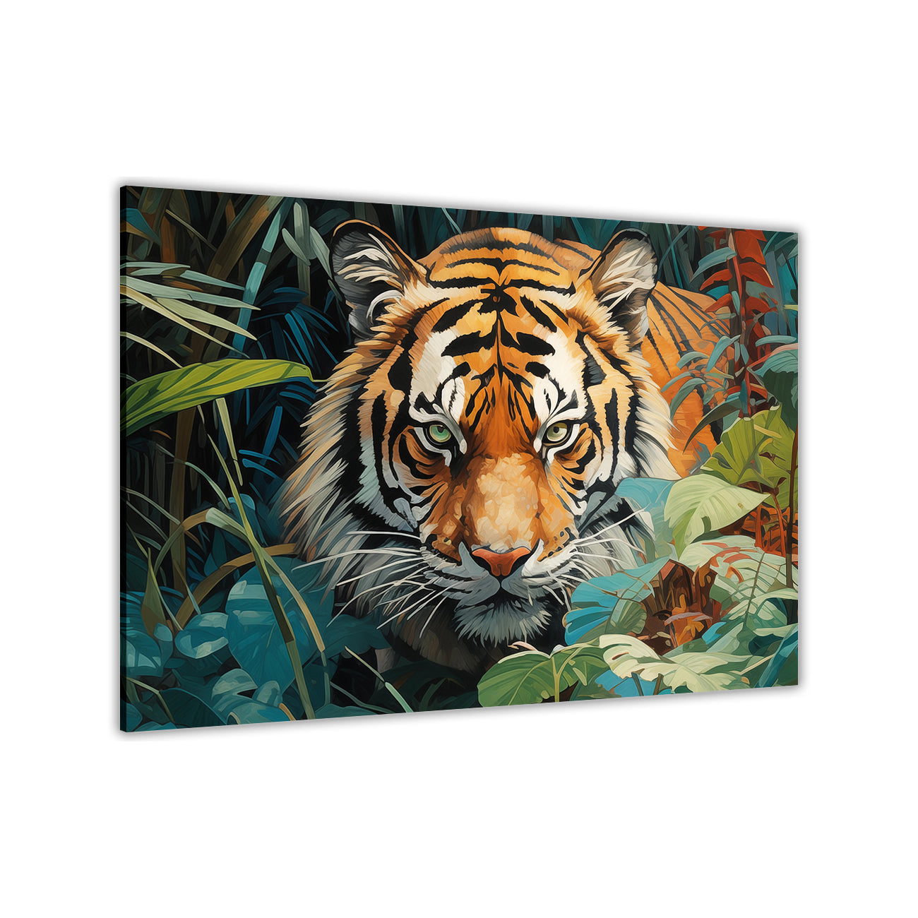 Tiger In The Wild Canvas Wall Art Picture Print for the Living Room, Bedroom, Home Decor