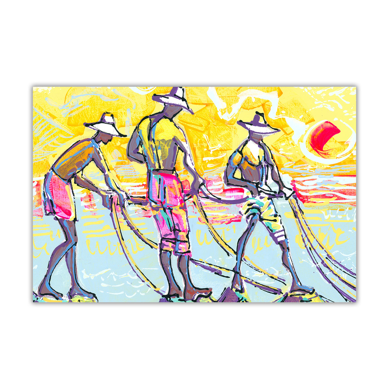 Brazilian Fisherman Canvas Wall Art Picture Print for the Living Room, Bedroom, Home Decor