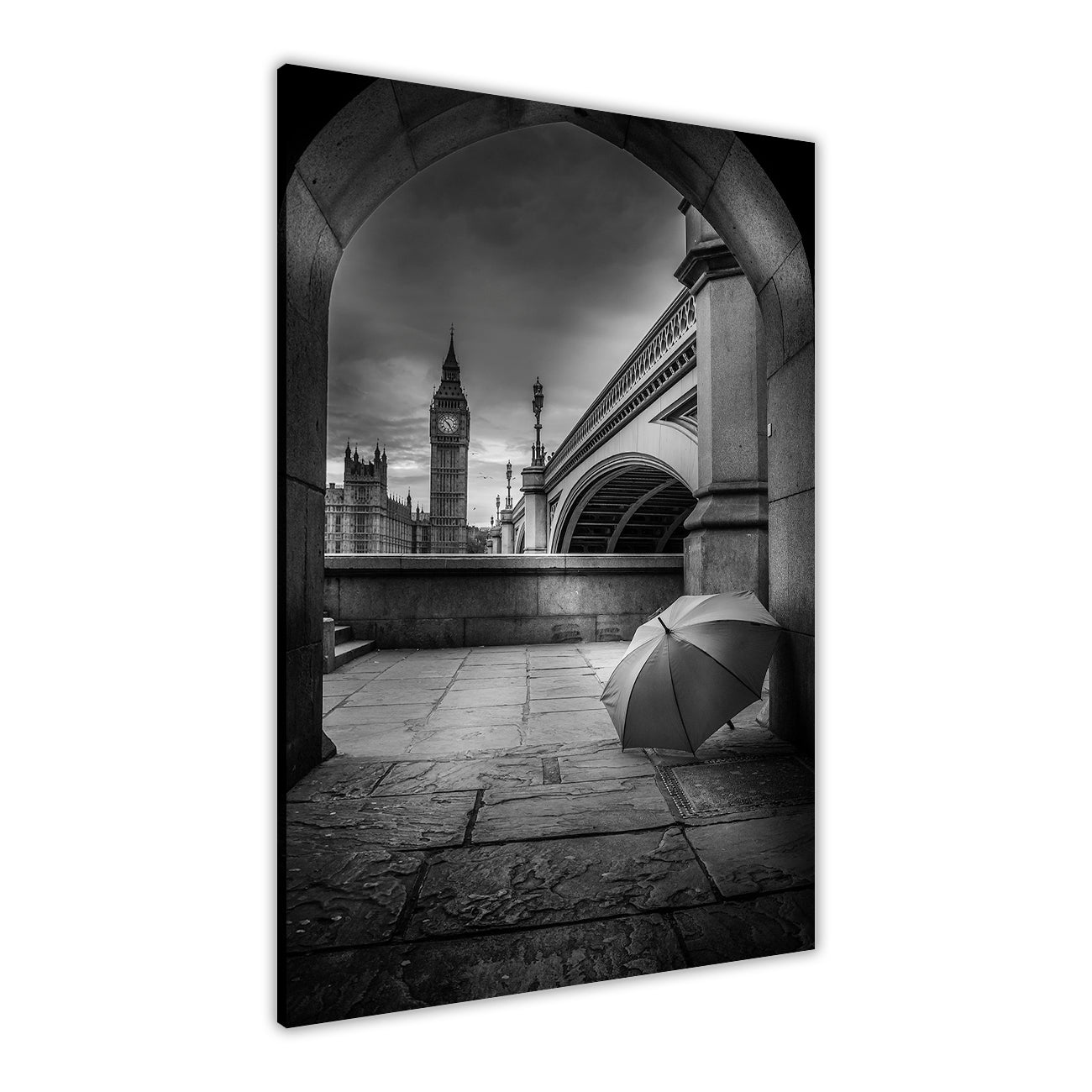 Big Ben Umbrella Canvas Wall Art Picture Print for the Living Room, Bedroom, Home Decor