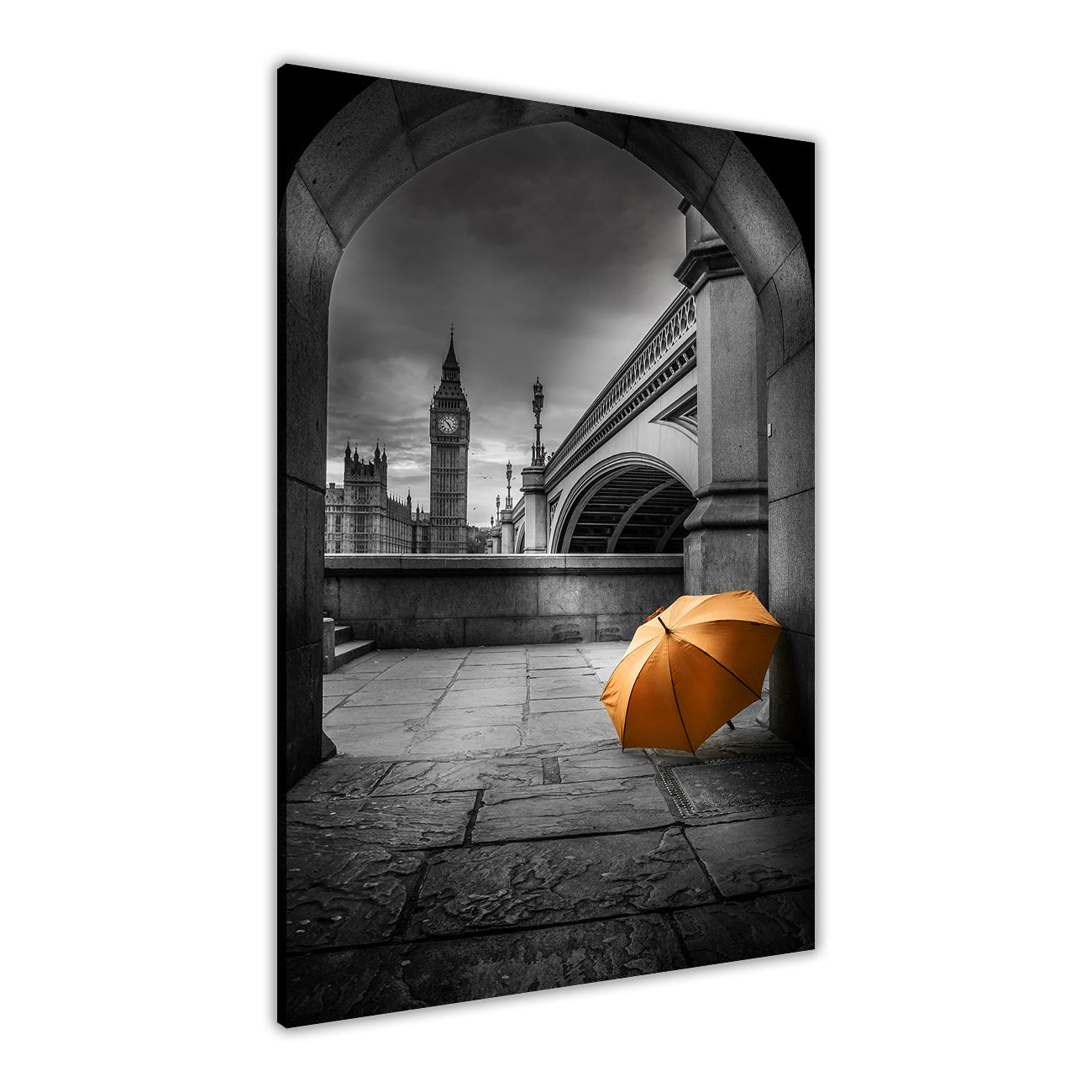 Big Ben Umbrella Canvas Wall Art Picture Print for the Living Room, Bedroom, Home Decor