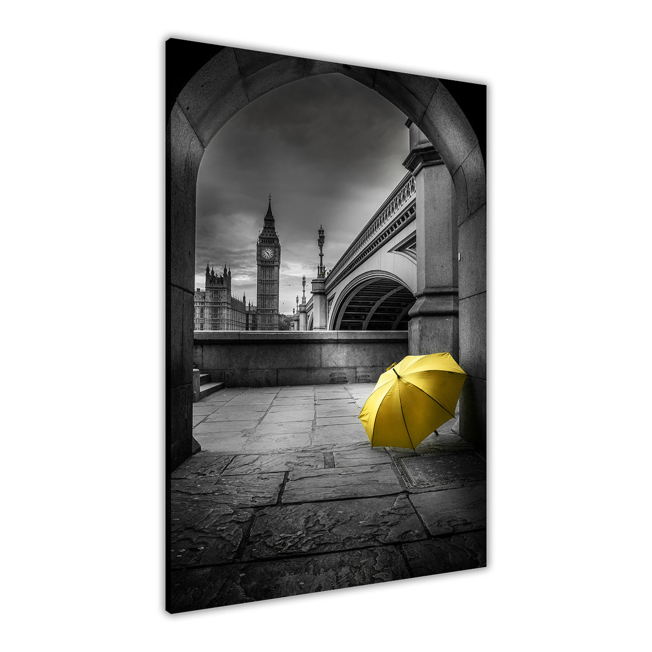 Big Ben Umbrella Canvas Wall Art Picture Print for the Living Room, Bedroom, Home Decor