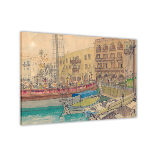 Cyprus Kyrenia Harbour Canvas Wall Art Picture Print for the Living Room, Bedroom, Home Decor