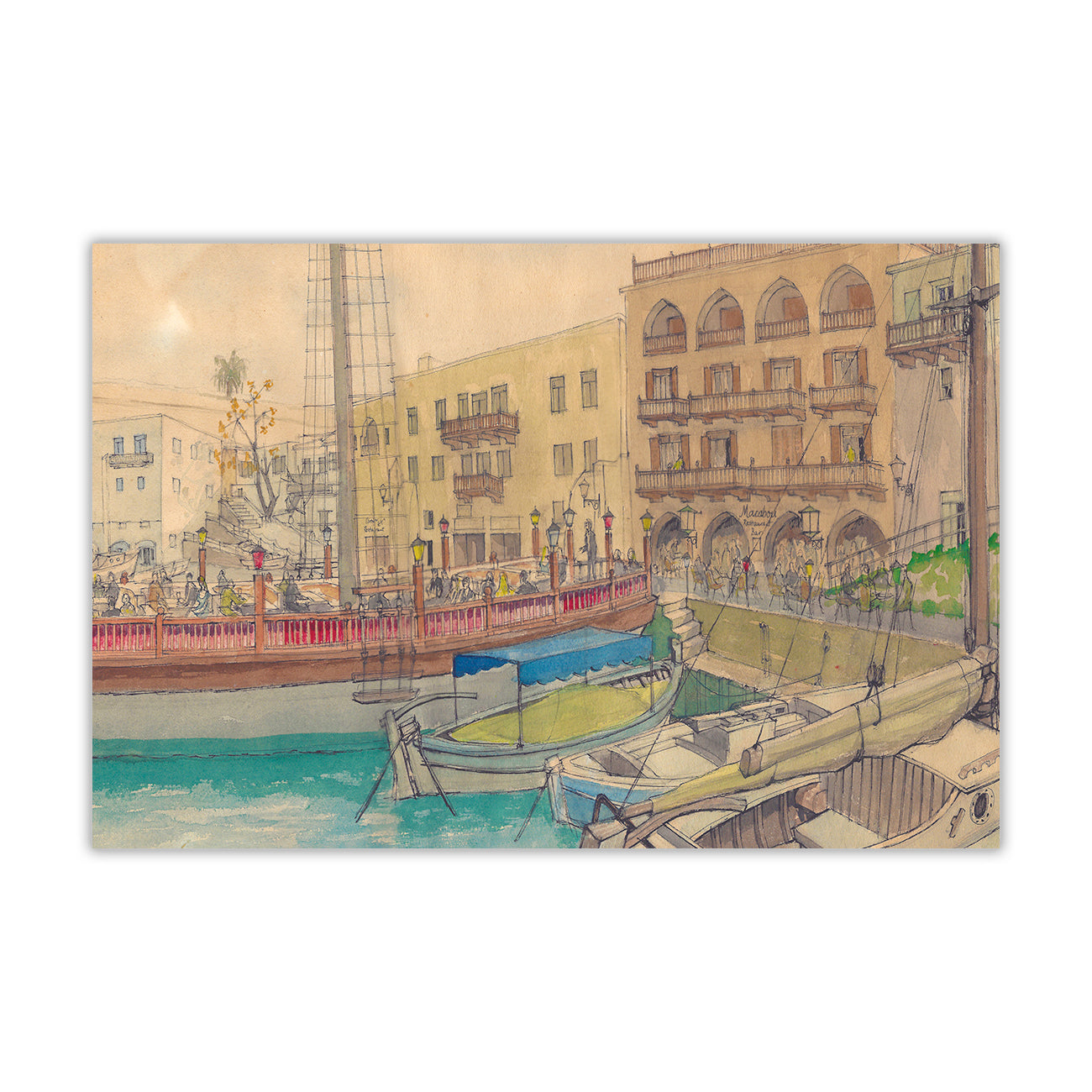 Cyprus Kyrenia Harbour Canvas Wall Art Picture Print for the Living Room, Bedroom, Home Decor