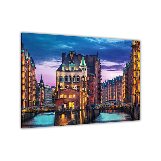 Germany Hamburg Canvas Wall Art Picture Print for the Living Room, Bedroom, Home Decor