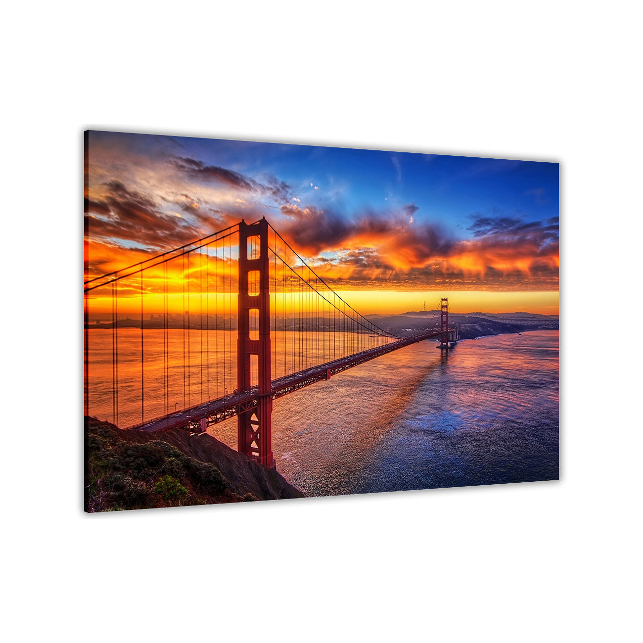 Golden Gate Bridge Canvas Wall Art Picture Print for the Living Room, Bedroom, Home Decor