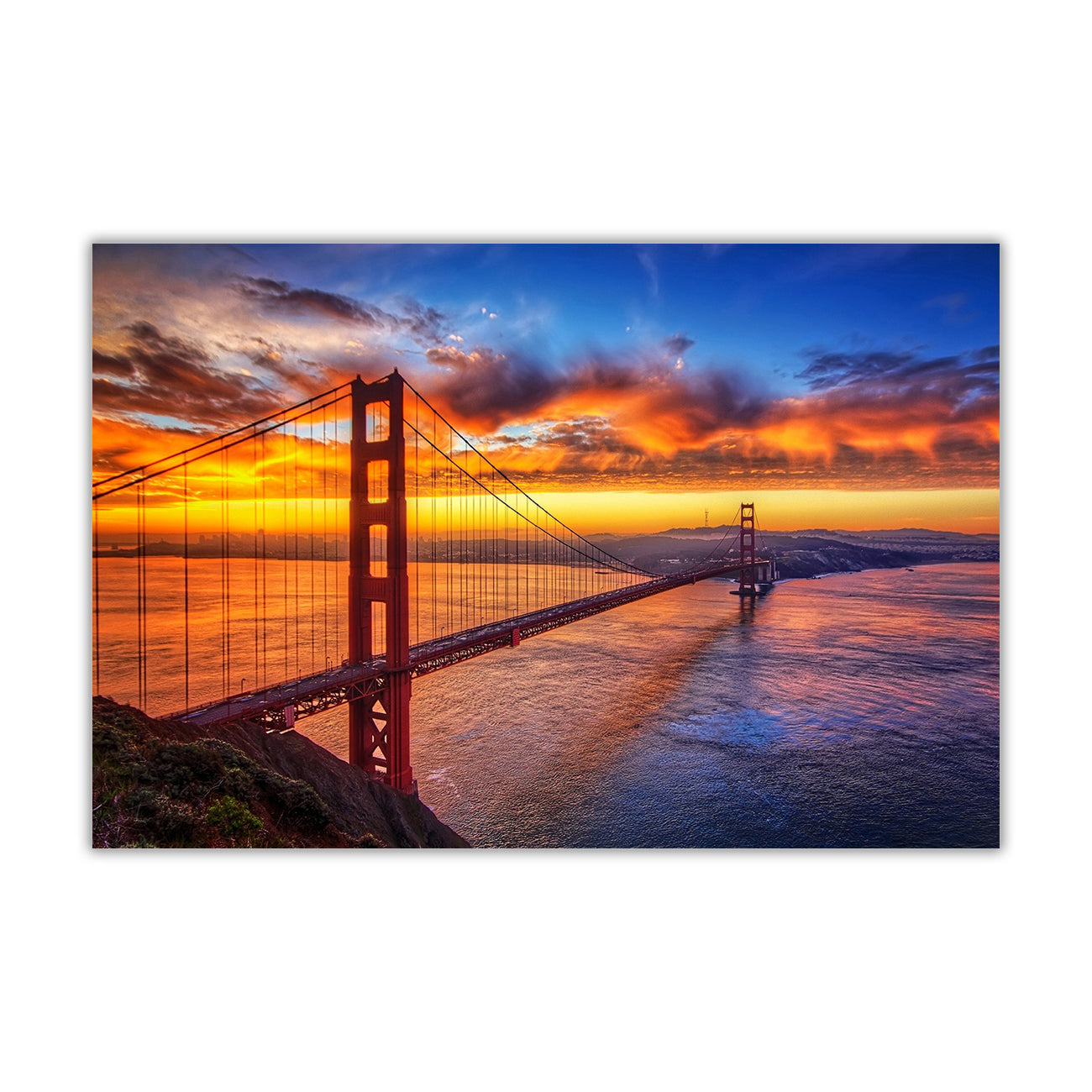 Golden Gate Bridge Canvas Wall Art Picture Print for the Living Room, Bedroom, Home Decor