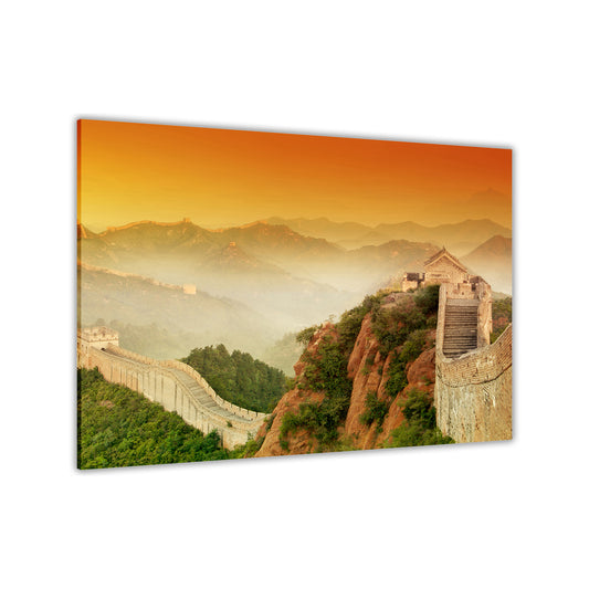 Great Wall Of China Sunrise Canvas Wall Art Picture Print for the Living Room, Bedroom, Home Decor