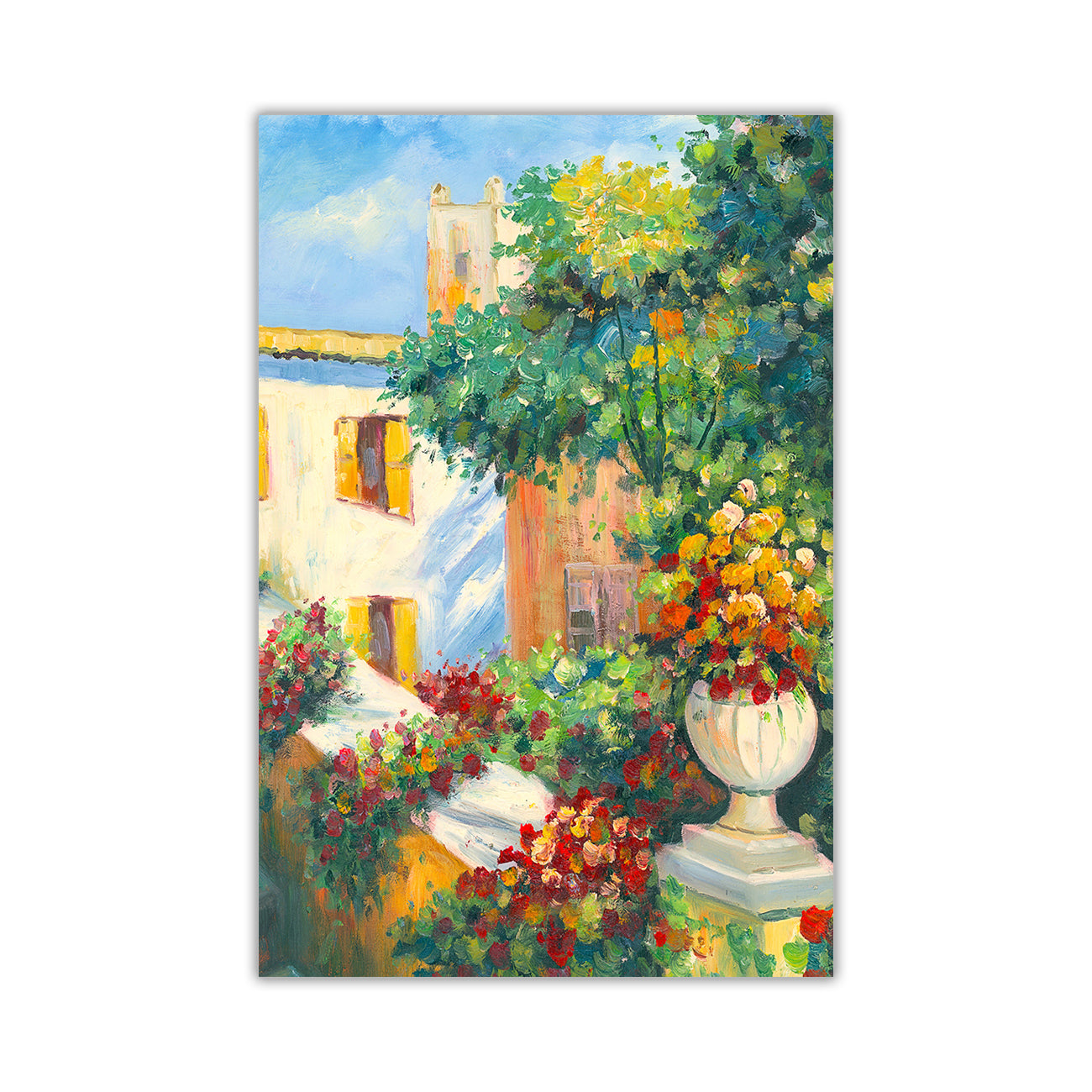 Ibiza Spain Oil Painting Canvas Wall Art Picture Print for the Living Room, Bedroom, Home Decor