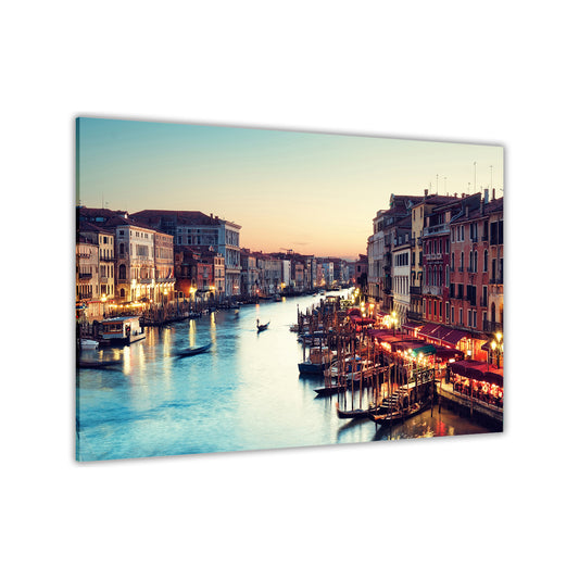 Italy Venice Sunset Canvas Wall Art Picture Print for the Living Room, Bedroom, Home Decor