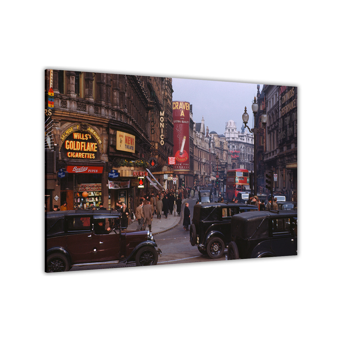 London 1950s Canvas Wall Art Picture Print for the Living Room, Bedroom, Home Decor