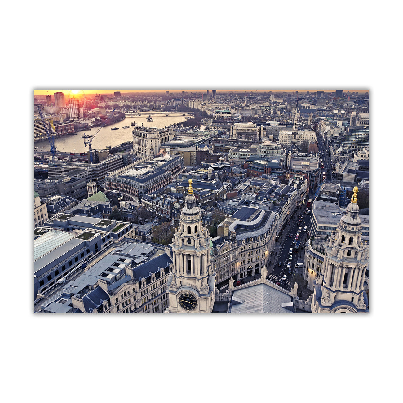 London Cathedral Aerial Canvas Wall Art Picture Print for the Living Room, Bedroom, Home Decor